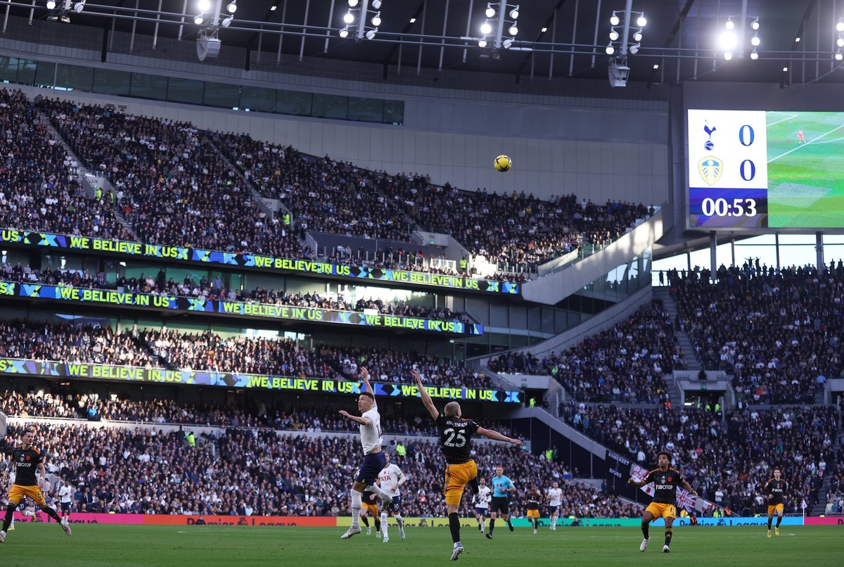 Mark Titchner's We Believe In Us, shown at Tottenham Hotspur Stadium, 12 November 2022. 
Courtesy of Tottenham Hotspur FC, Getty Images and OOF Gallery