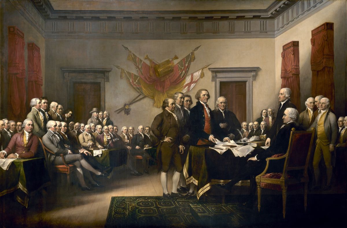 John Trumbull's Declaration of Independence (1819) was commissioned by the US Congress and hangs in the US Capitol building Architect of the Capitol