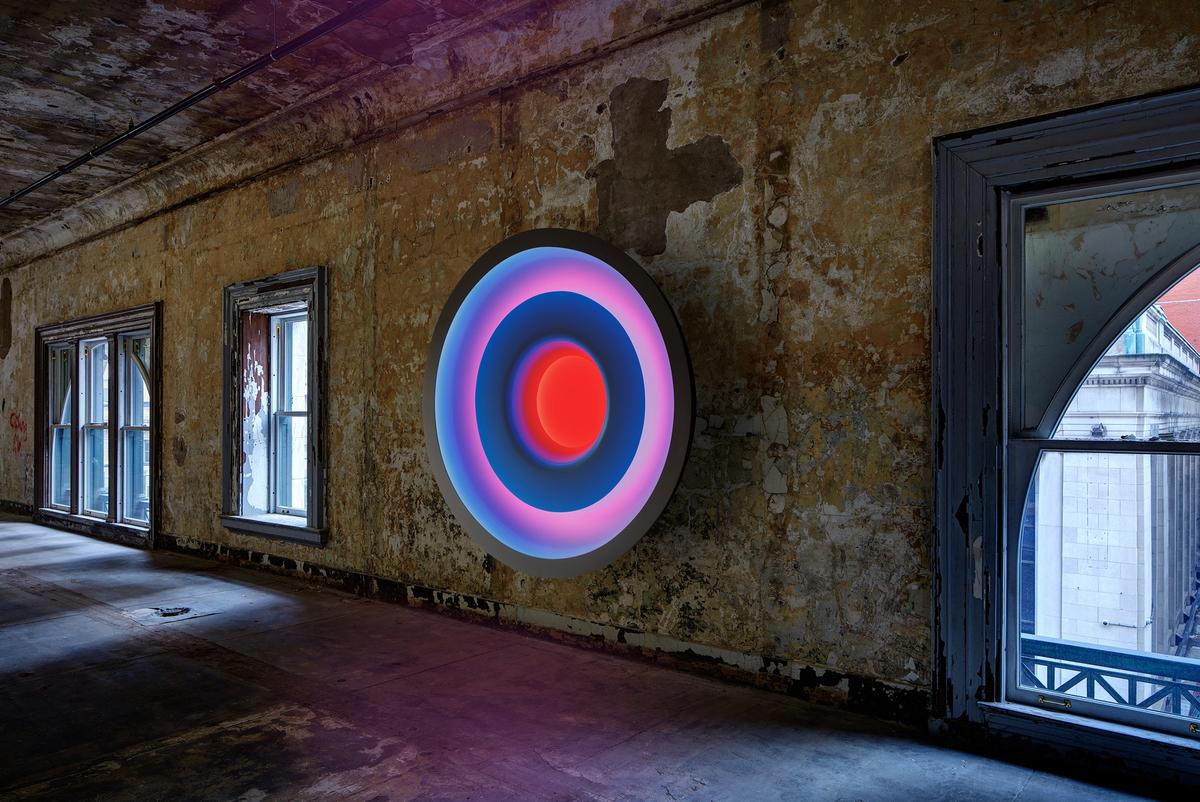 Phillip K. Smith’s, Portal 8, included in SITE: State Savings Bank Image courtesy of the artist and Library Street Collective. Image and rendering by James Haefner