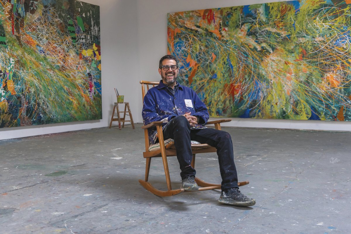 After contracting Covid-19 in 2021, José Parlá (above) spent four months in a coma, and his Pamm show, which includes American Mindscape (2024, below) marks his return to making art
Lazaro Llanes