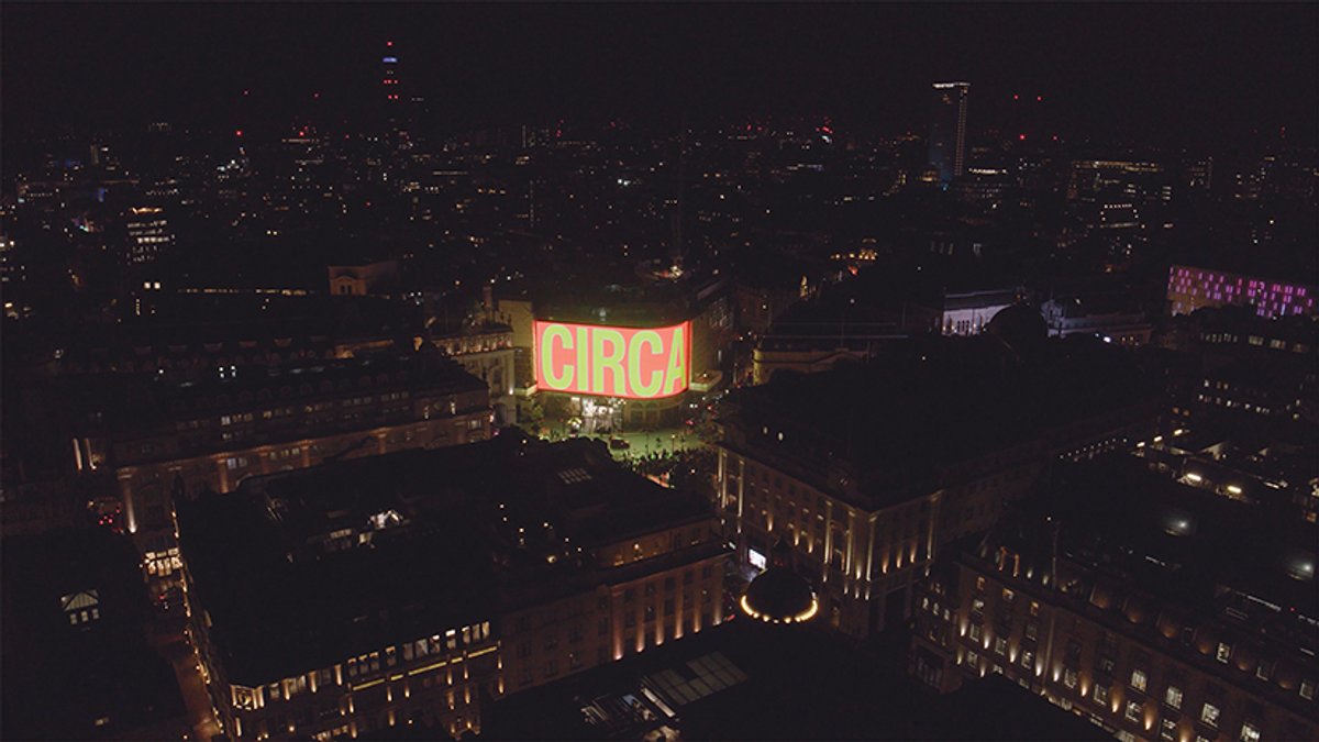 Circa takes place at Piccadilly Circus and across billboards around the world
Courtesy Circa Art Ltd