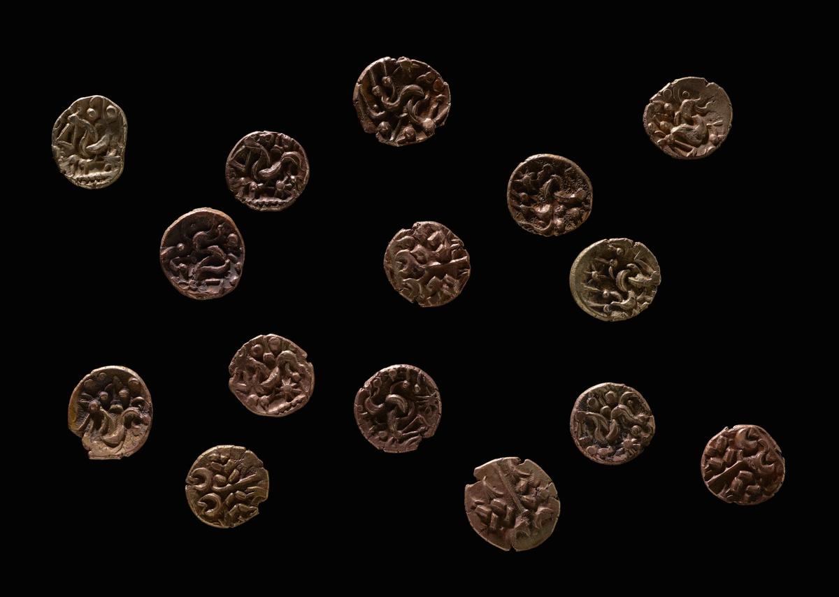 The coins have been attributed to the Corieltavi tribe, who inhabited the geographical area of the modern East Midlands during the late Iron Age

Courtesy Museum Wales