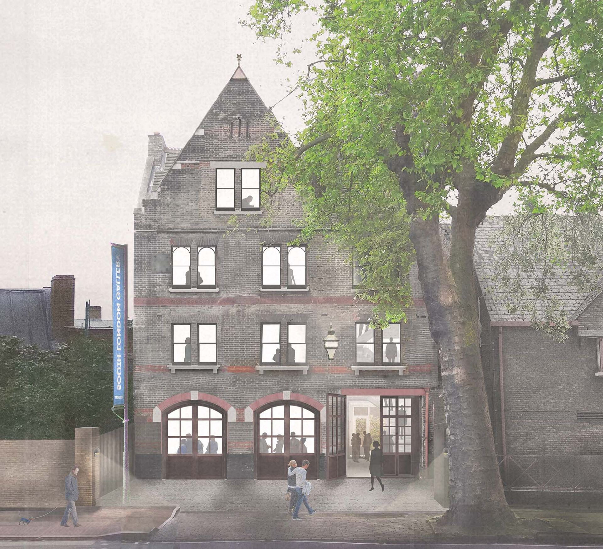 View of proposed exterior of the former Peckham Road Fire Station by 6a architects South London Gallery and 6a architects