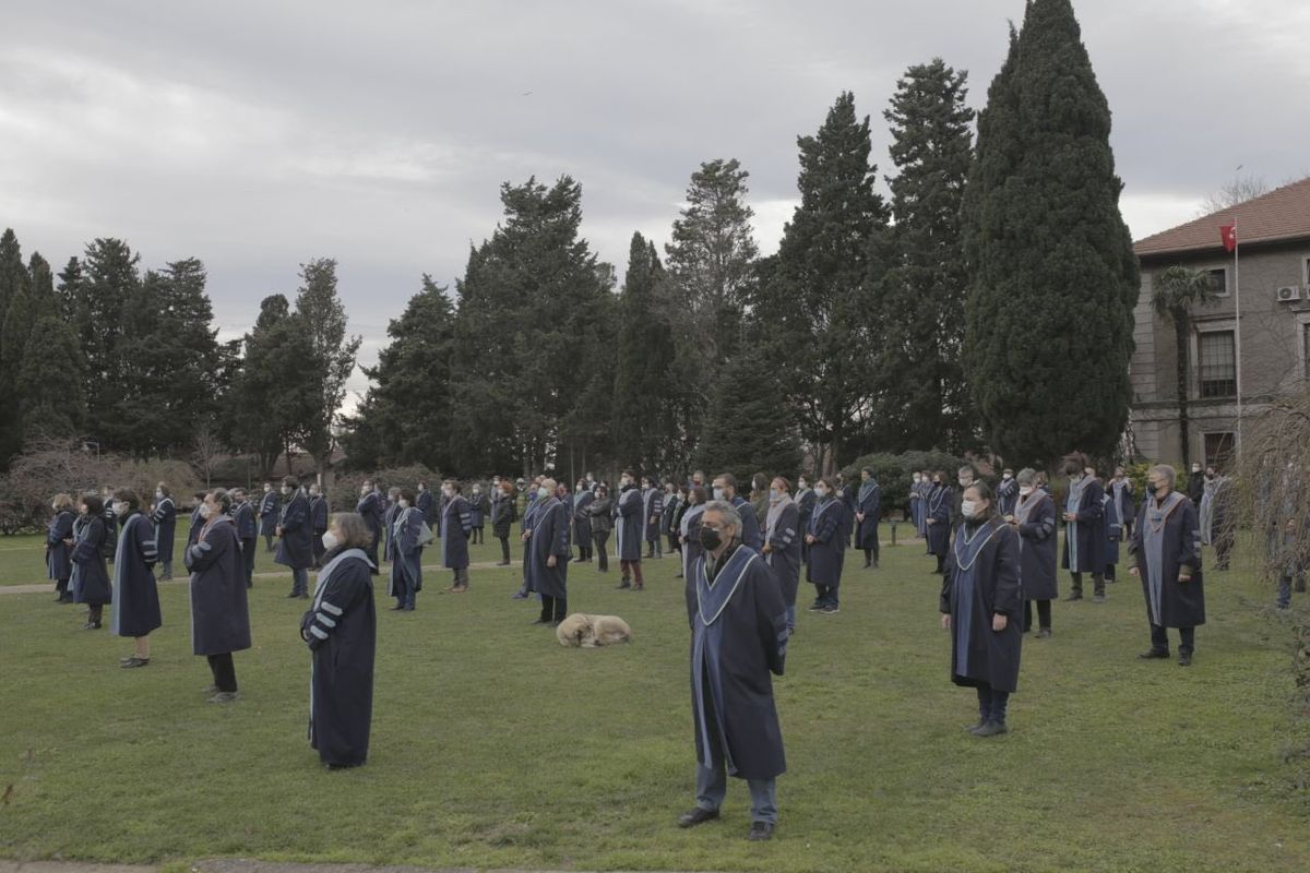The arrests led to on-campus demonstrations this week © Resist Bogazici/Twitter