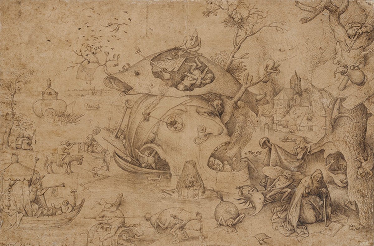 Nightmare carnival: Pieter Bruegel the Elder’s The Temptation of St Anthony (around 1556) will be paired with a rare first-edition print of the drawing © Ashmolean Museum, University of Oxford