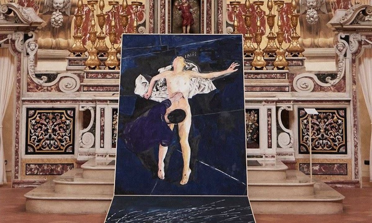 ‘Blasphemous’ painting slashed, artist attacked at exhibition in Italian church