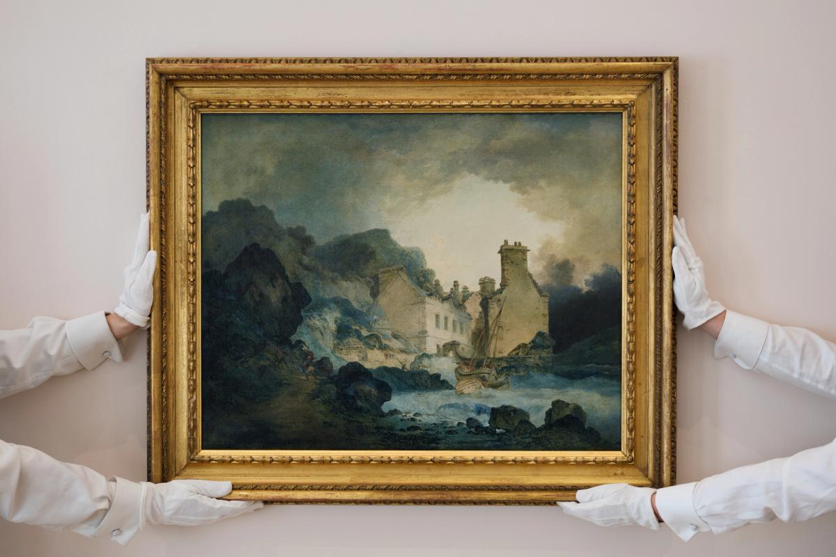 The painting was made when Turner was just 17
J.M.W Turner, The Rising Squall, Hot Wells, from St. Vincent's Rock, Bristol. Courtesy of Sothebys
