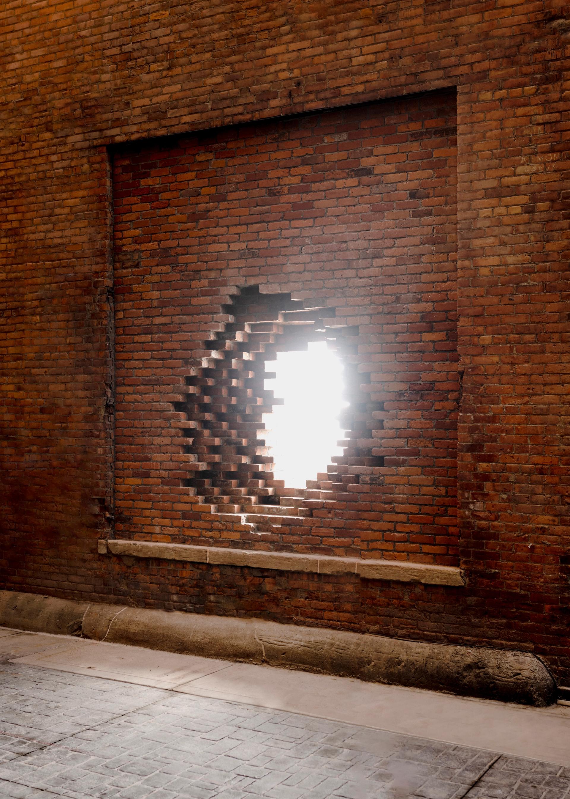 Snarkitecture’s "portal" intervention to the original brick façade of the historic L.B. King and Company building will add a public art-element to the structure Photo: Lyndon French