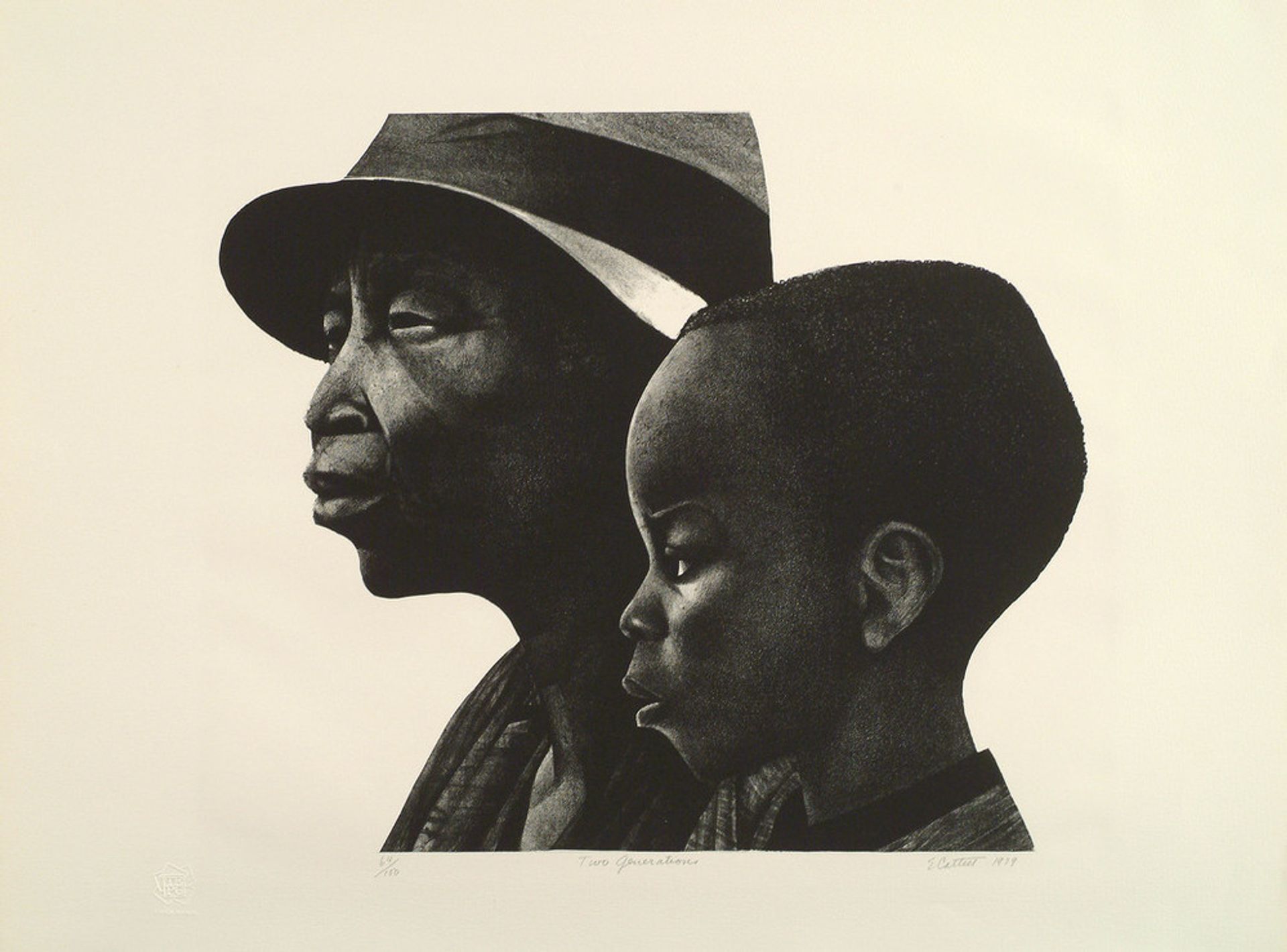 Caption: Elizabeth Catlett, Two Generations, 1979 National Museum of Women in the Arts