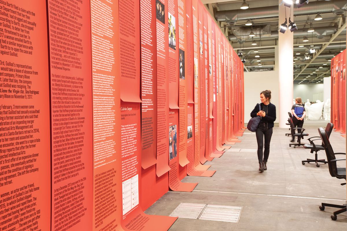 Andrea Bowers’s Open Secret I and II installation on show at Art Basel's Unlimited sector © David Owens