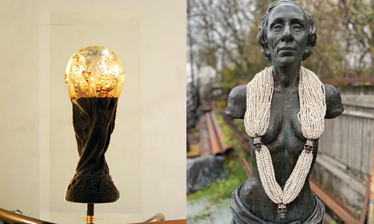 Artists protest against human rights abuses in Qatar as Fifa World Cup opens Artists protest against human rights abuses in Qatar as Fifa World Cup opens