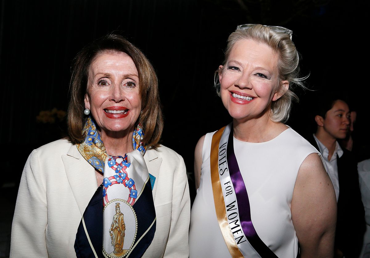 Speaker of the House Nancy Pelosi and the National Portrait Gallery's director Kim Sajet at the opening of Votes for Women: a Portrait of Persistence Photo: Paul Morigi/AP Images for National Portrait Gallery
