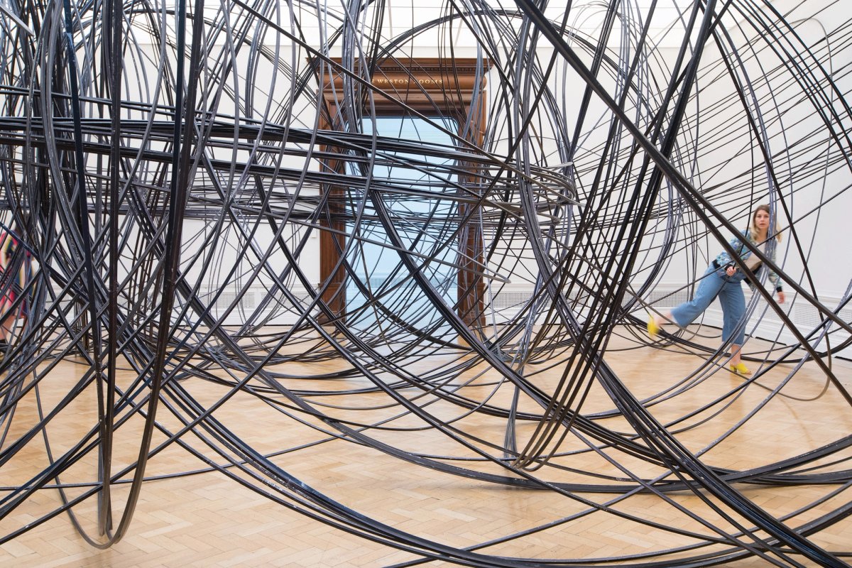 Clearing VII (2019) is composed of approximately 8km of aluminium tube © The artist. Photo: David Parry / © Royal Academy of Arts