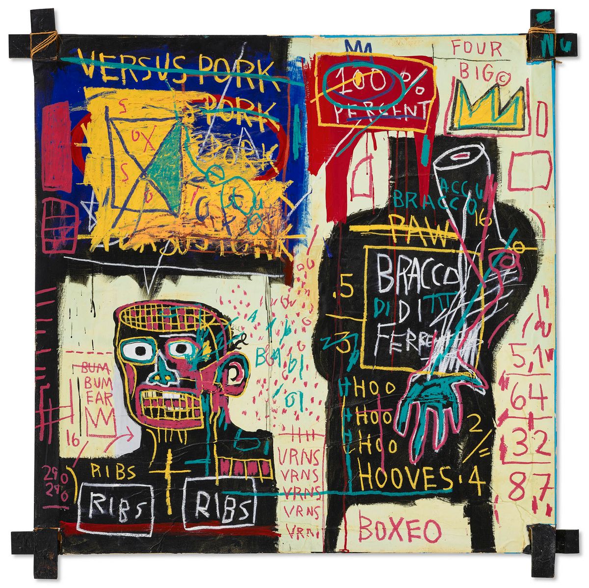 Jean-Michel Basquiat, The Italian Version of Popeye has no Pork in his Diet (1982) Courtesy Christie's Images Ltd.