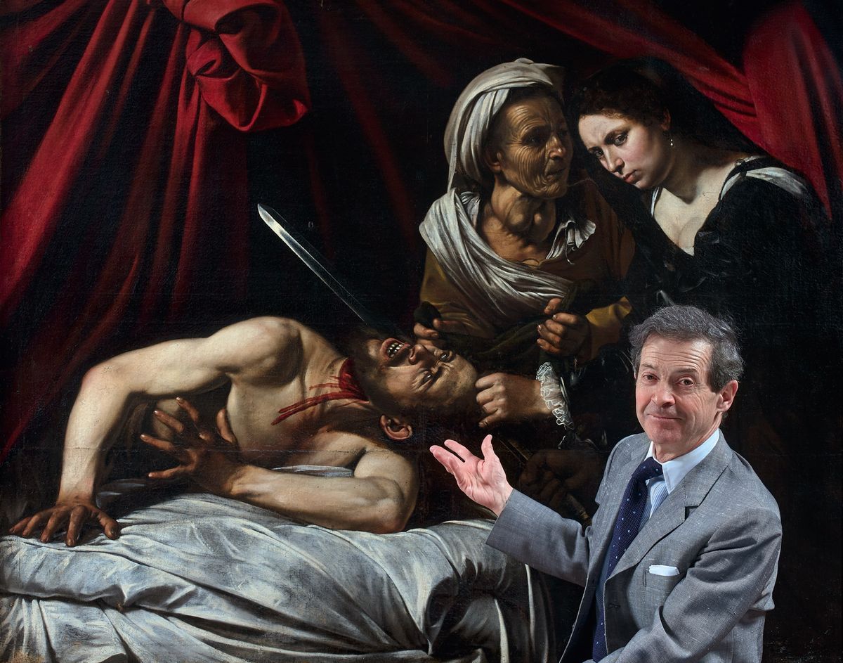 Eric Turquin with the painting of Judith and Holofernes, which was rediscovered in a French farmhouse Cabinet Turquin