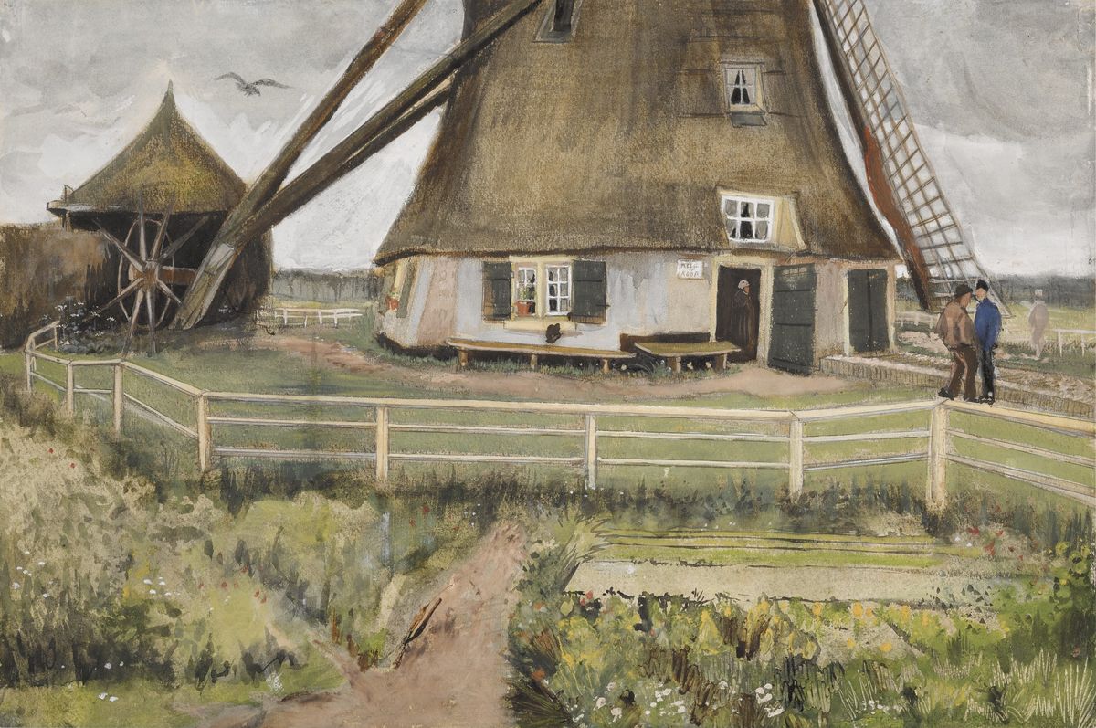 Vincent van Gogh’s The Laak Mill (Laakmolen) near The Hague (1882) Courtesy of Sotheby's