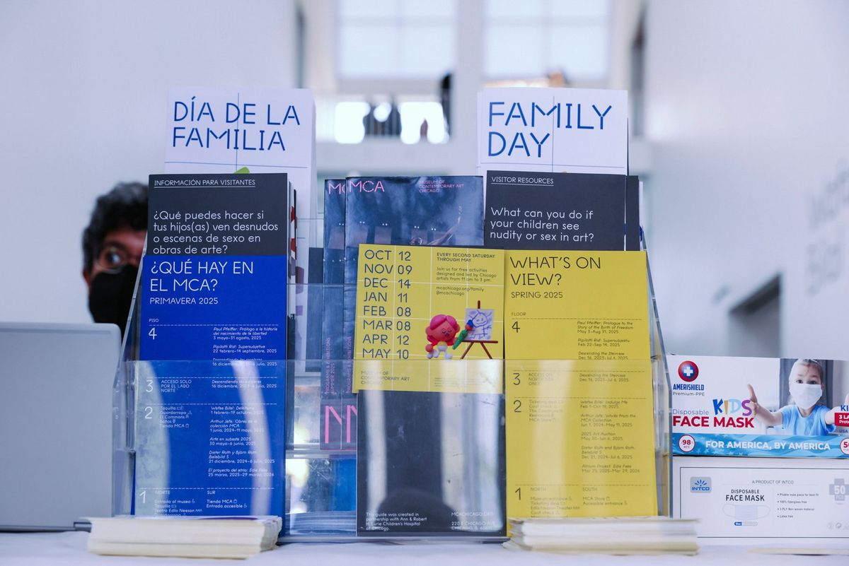 Informational materials at the Museum of Contemporary Art Chicago Courtesy the MCA Chicago