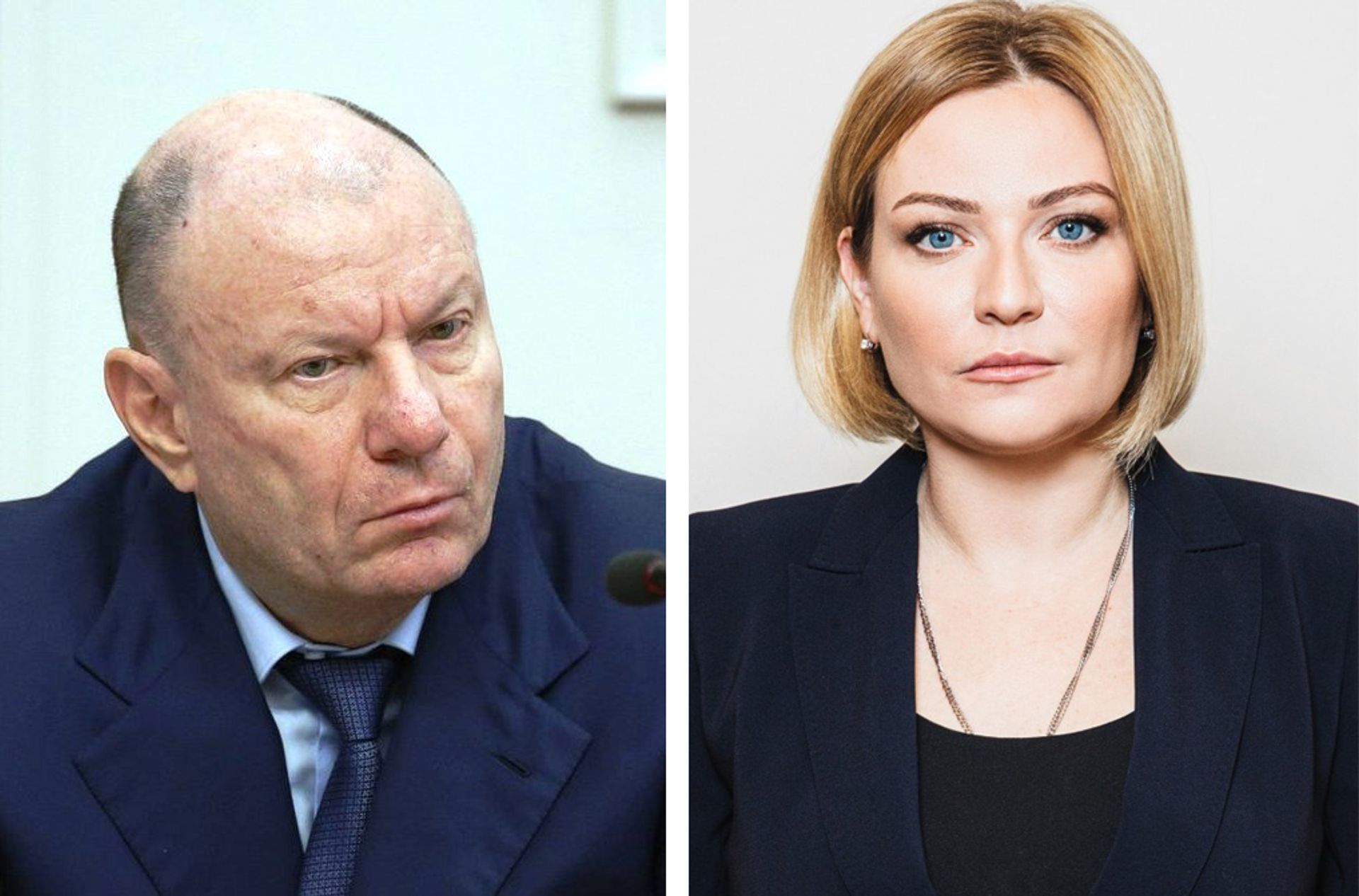 Vladimir Potanin (left) and Olga Lyubimova (right) are both included on recent sanctions lists from the West. Photo: Lyubimova, courtesy of Culturalforum.ru