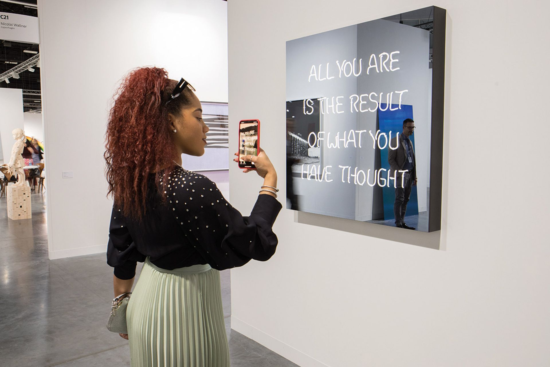 Jeppe Hein's All You Are is the Result of What You Have Thought (2019) at Art Basel in Miami Beach 2019 © David Owens