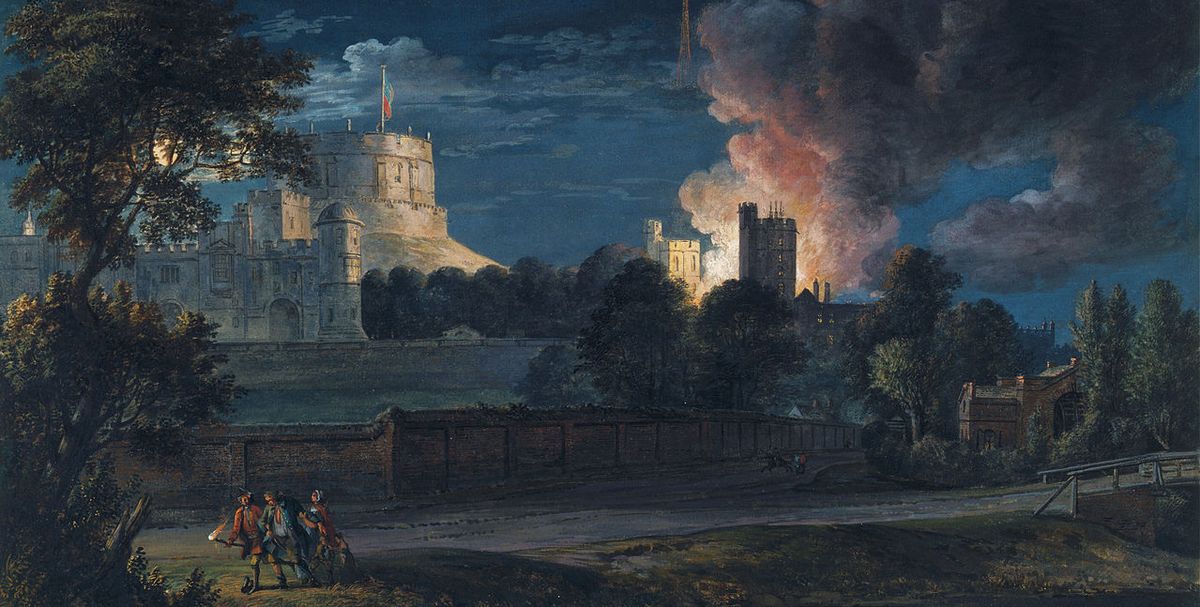Paul Sandby's Windsor Castle from Datchet Lane on a rejoicing night (1768) 