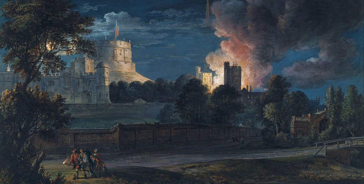 Paul Sandby's Windsor Castle from Datchet Lane on a rejoicing night (1768)
