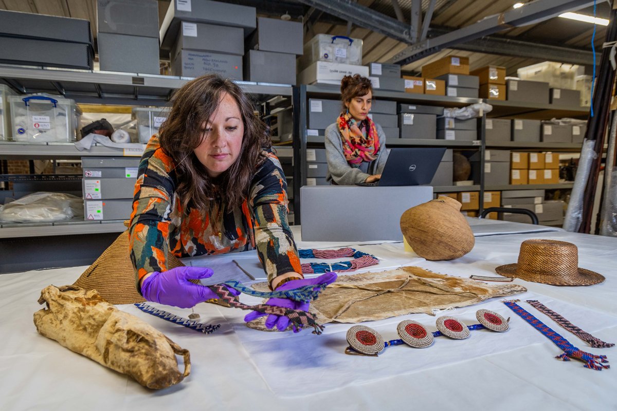 Portia Tremlett, Brighton & Hove Museums’ curator of world cultures, packing the objects ready for shipment, with support from the department‘s assistant curator, Sandra Bauza
Photo: Brighton & Hove Museums