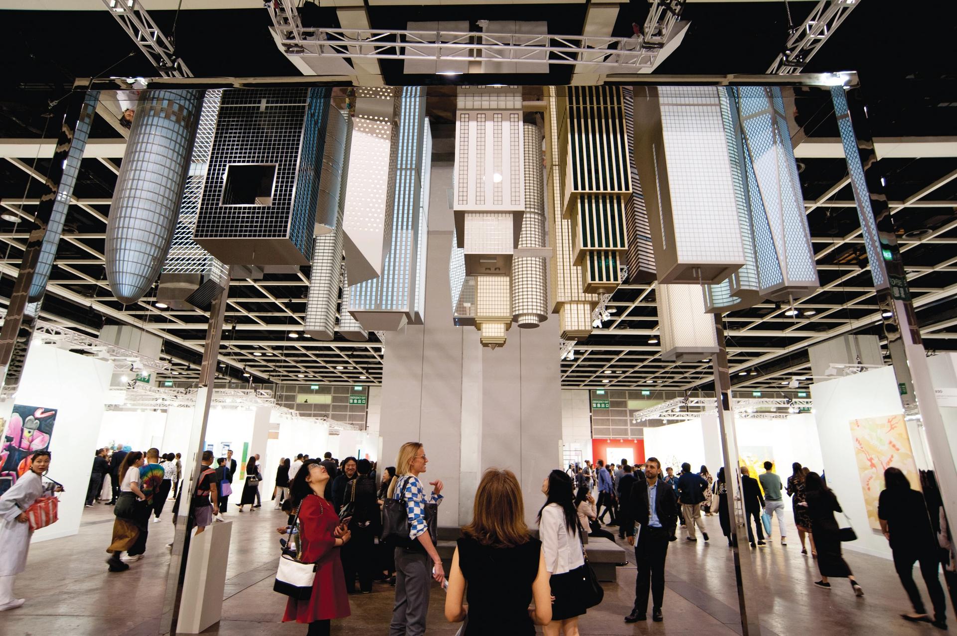 Elmgreen & Dragset’s City in the Sky (2019) in Art Basel in Hong Kong's Encounters section © Norm Yip