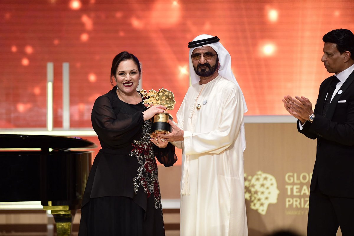 Winner Global Teacher Prize 2018 Andria Zafirakou Global Education & Skills Forum and Skills Forum