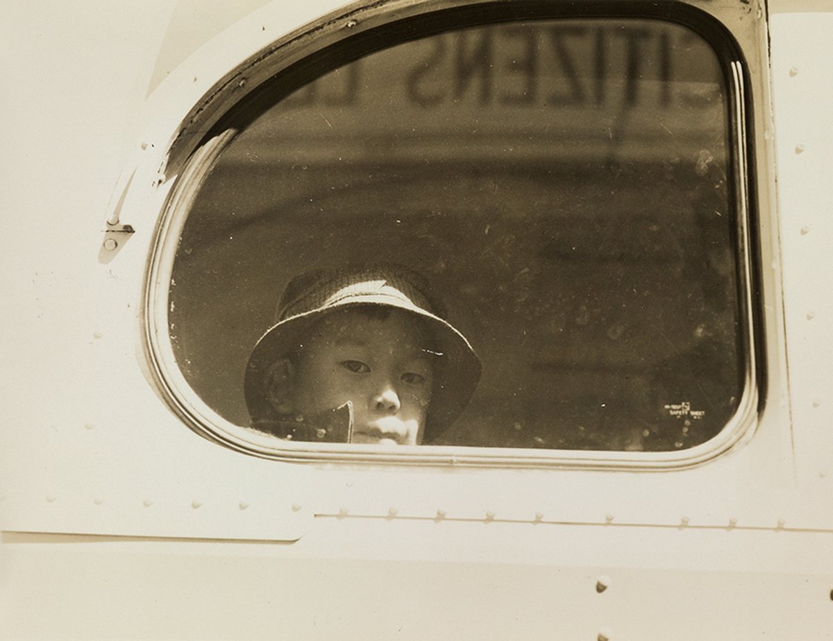 Dorothea Lange, a set of five photographs of uprooted Japanese Americans, 1942 Swann Auction Galleries
