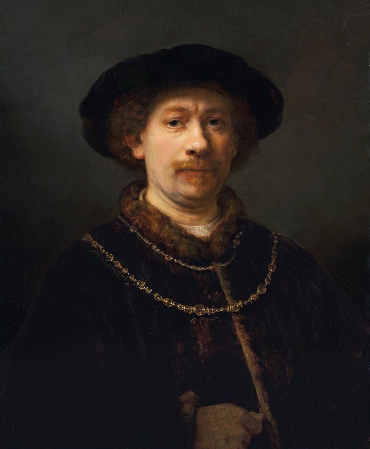 Rembrandt van Rijn, Self-portrait Wearing a Hat and Two Chains, (1642-43), oil on panel Photo © Museo Nacional Thyssen-Bornemisza, Madrid