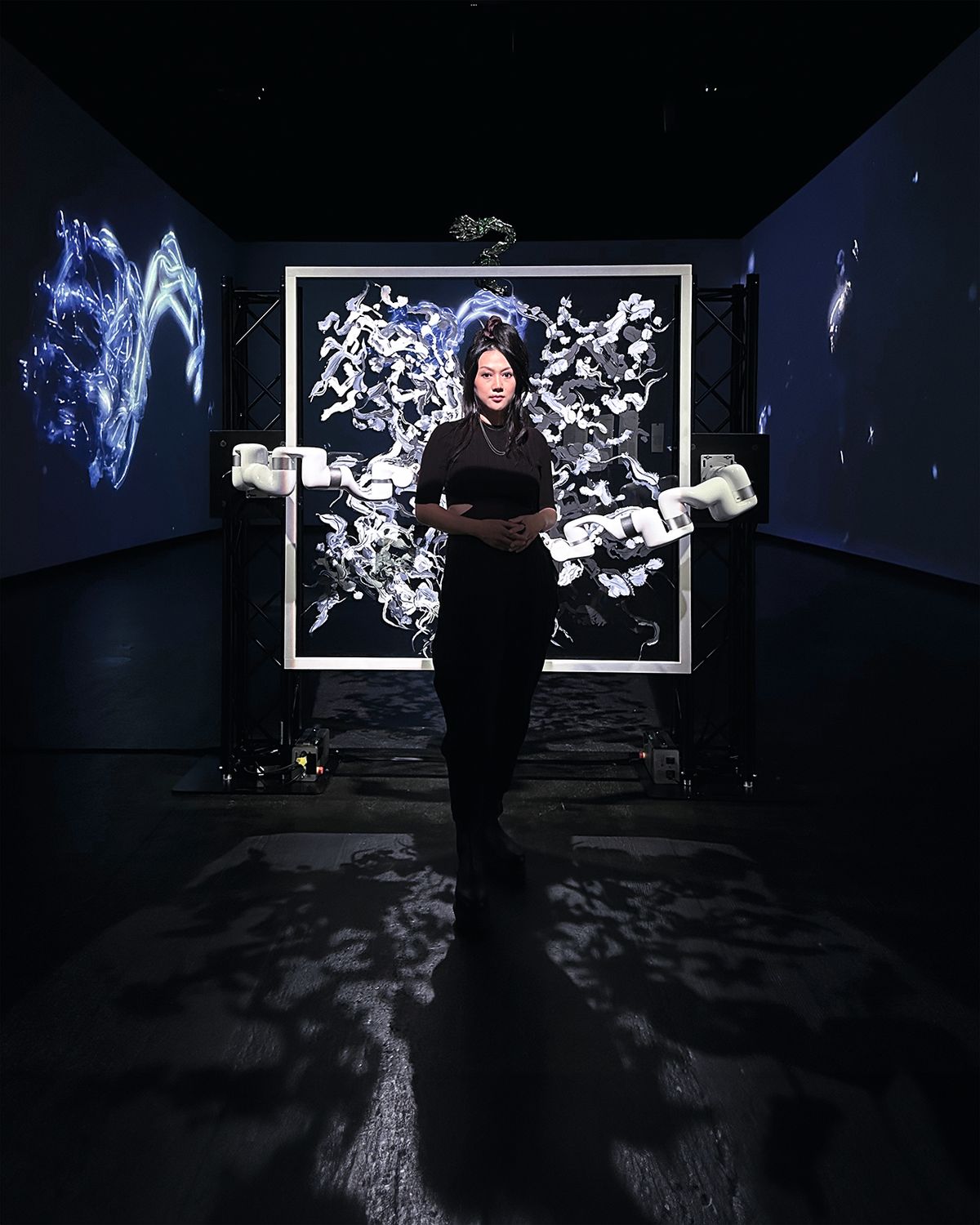 “I view technology not just as a tool but as a collaborator”: Sougwen Chung’s Spectral (left) was created with a robot Courtesy of the artist