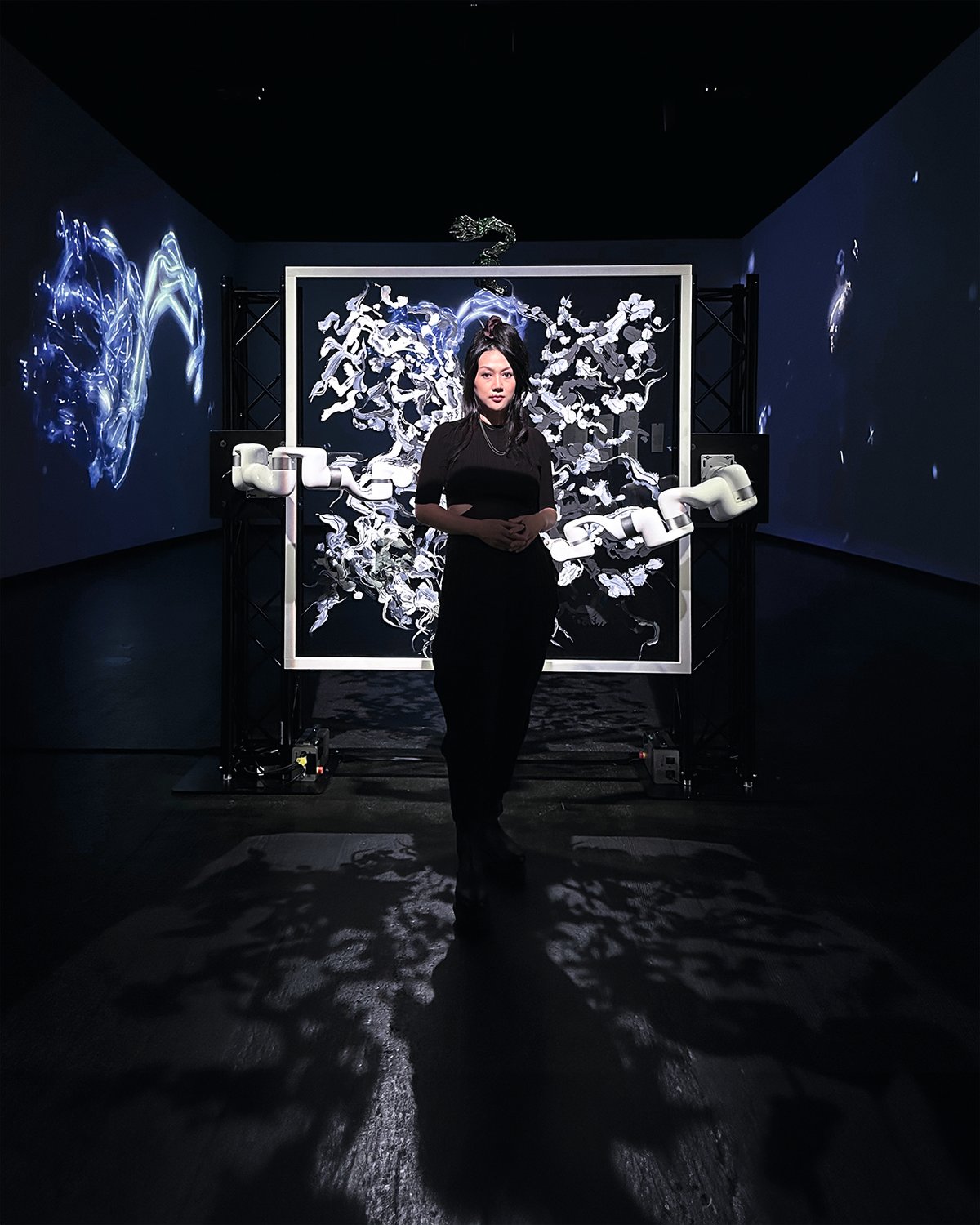 “I view technology not just as a tool but as a collaborator”: Sougwen Chung’s Spectral (left) was created with a robot Courtesy of the artist