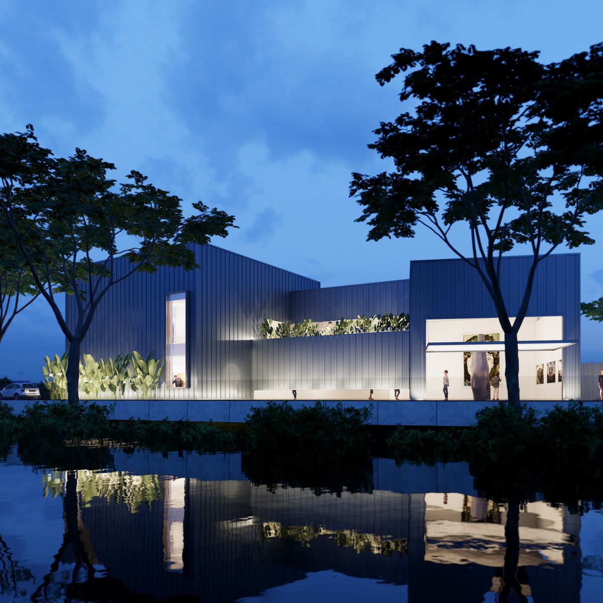 Rendering of the new Eacheve Foundation building in Guayaquil, Ecuador © Intemperie Estudio