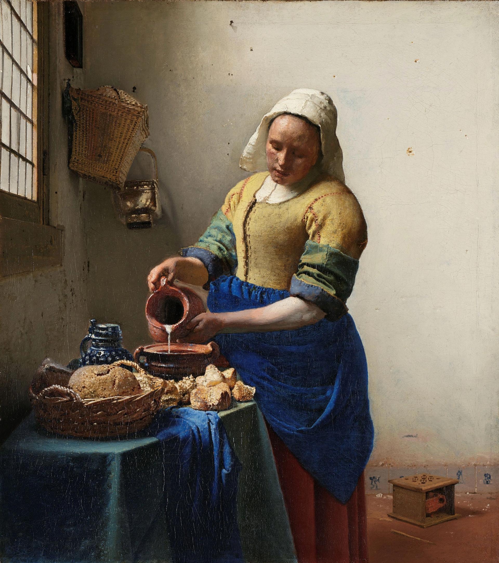 Johannes Vermeer's The Milkmaid (1658-59) Courtesy of the Rijksmuseum, Amsterdam