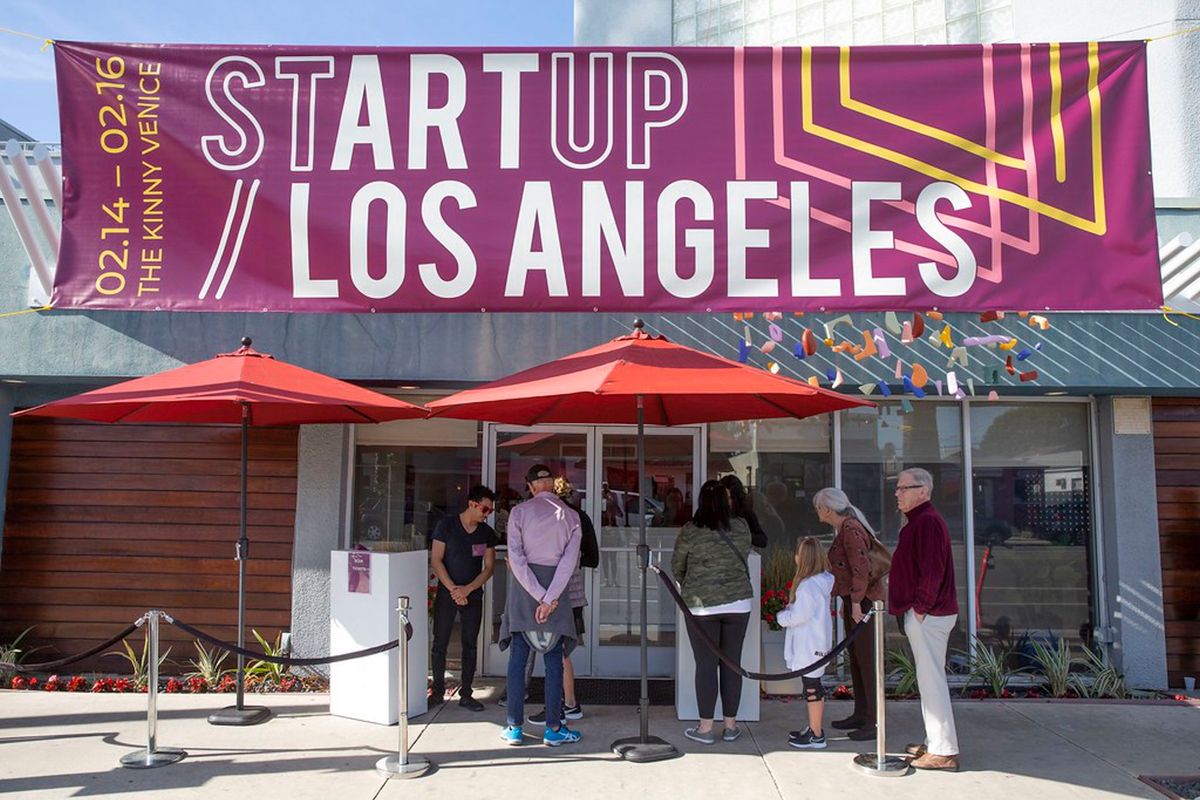 The entrance to the Startup Art Fair at The Kinney Venice Beach hotel Photo courtesy the Startup Art Fair