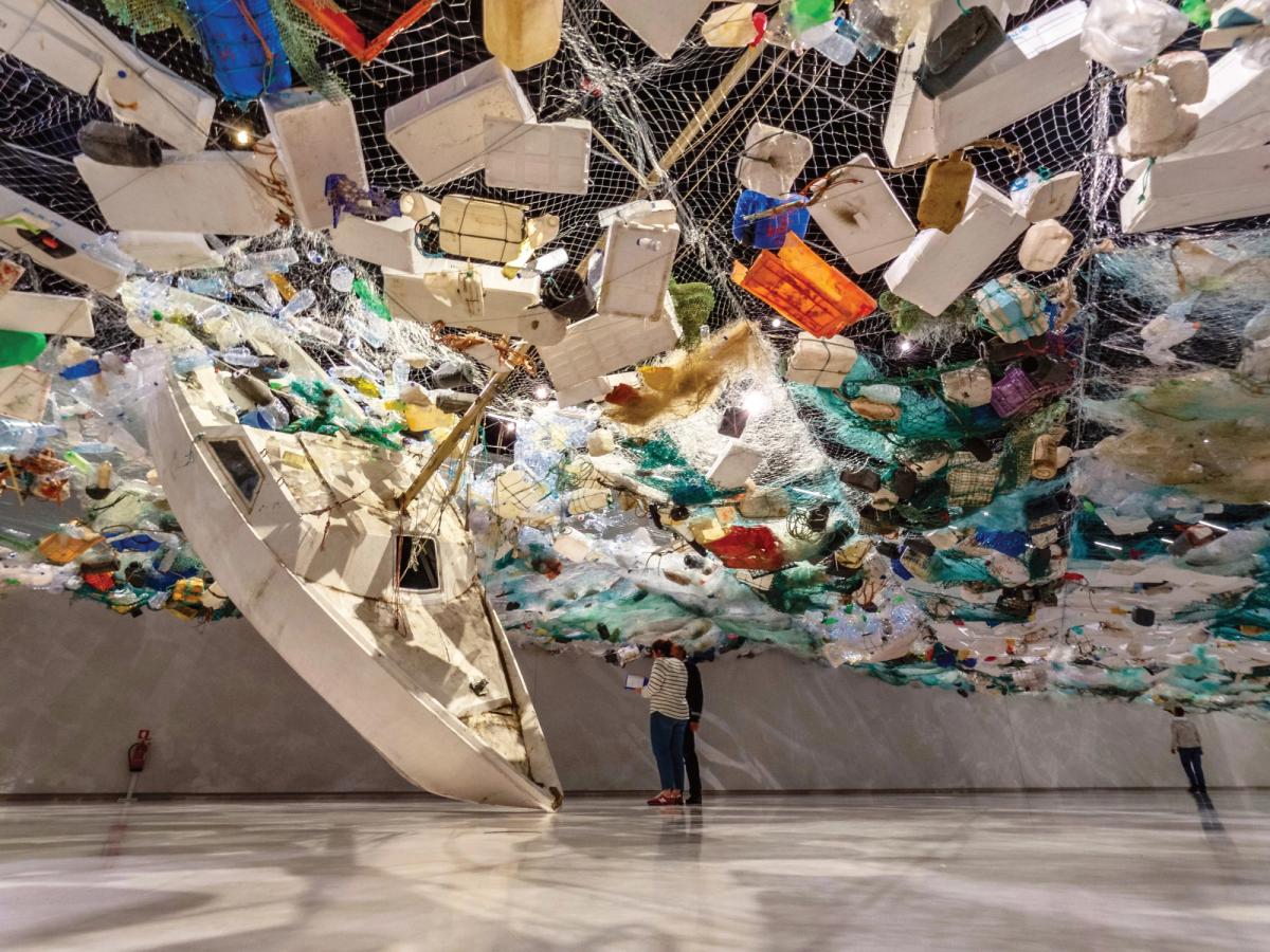 Trash talk: reducing waste is just one thing the art world needs to do to improve its environmental credentials Tadashi Kawamata's Over Flow at MAAS, Lisbon, Portugal; Photo: Martijn Baudoin/Unsplash. Arts & Culture
