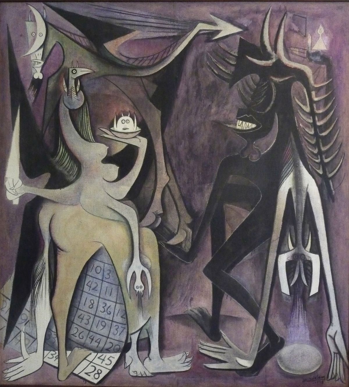 Emperor of the Flies (1948) by the Cuban-born Chinese African Surrealist, Wifredo Lam. Mitter points out that such artists have frequently been confined to the margins and dismissed as derivative by the Western art world