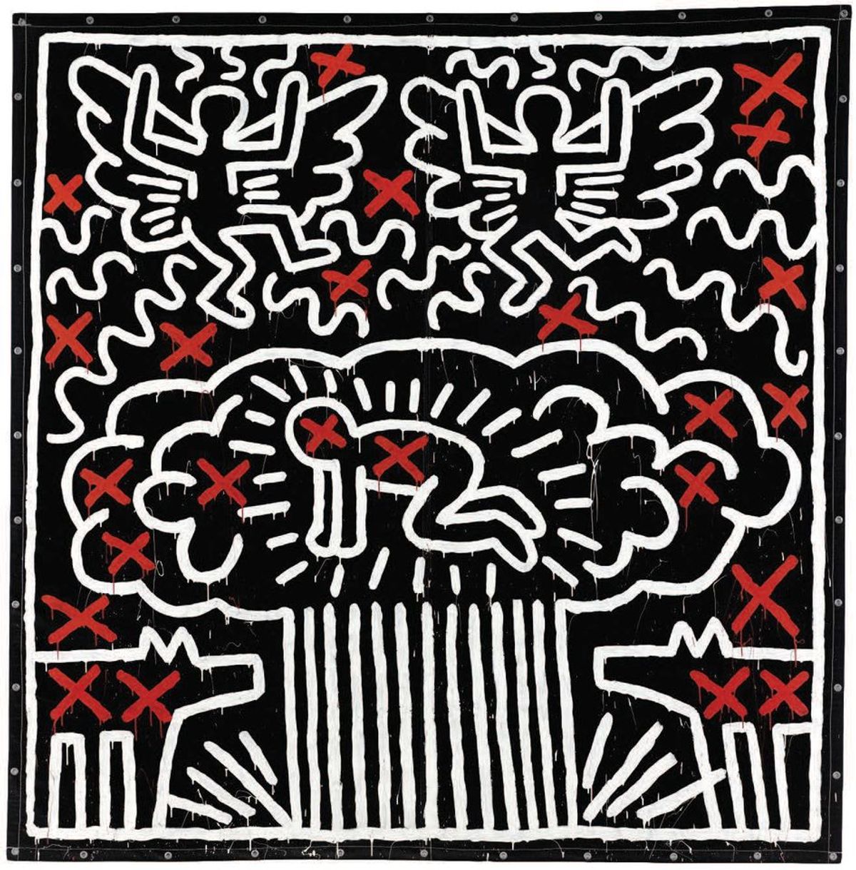 Keith Haring’s Untitled (1982) was sold for $6.5m at Sotheby’s in May 2017 but was never paid for © The Keith Haring Foundation via Sotheby’s