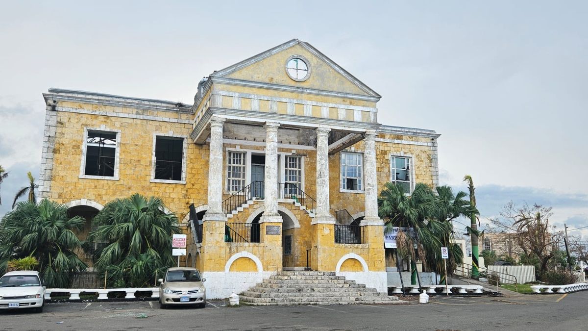 The Falmouth Courthouse, a 19th-century Georgian colonial building, was damaged by Hurricane Melissa Courtesy National Museum Jamaica