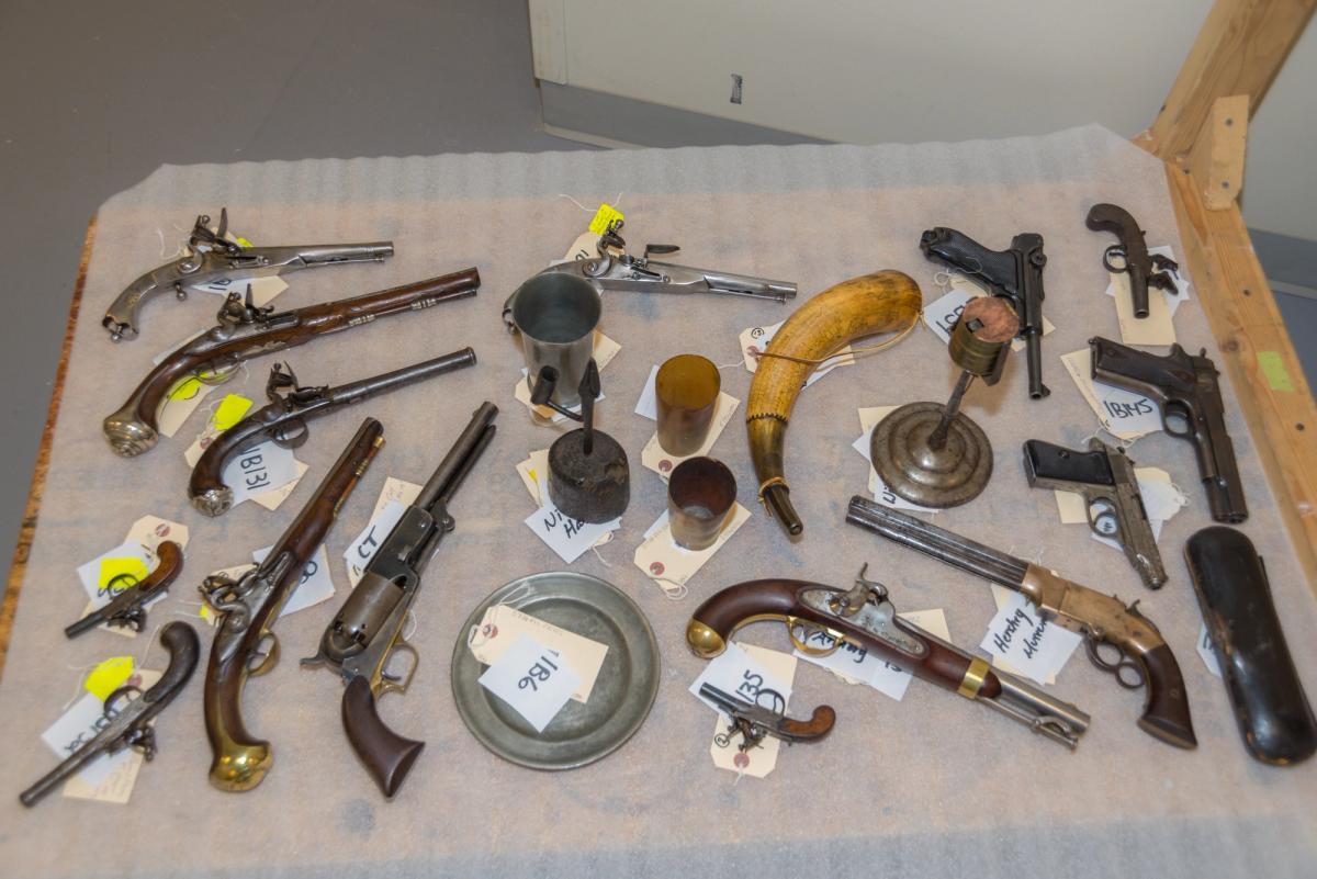 A selection of the repatriated artefacts displayed at the Museum of the American Revolution via FBI Philadelphia/Twitter