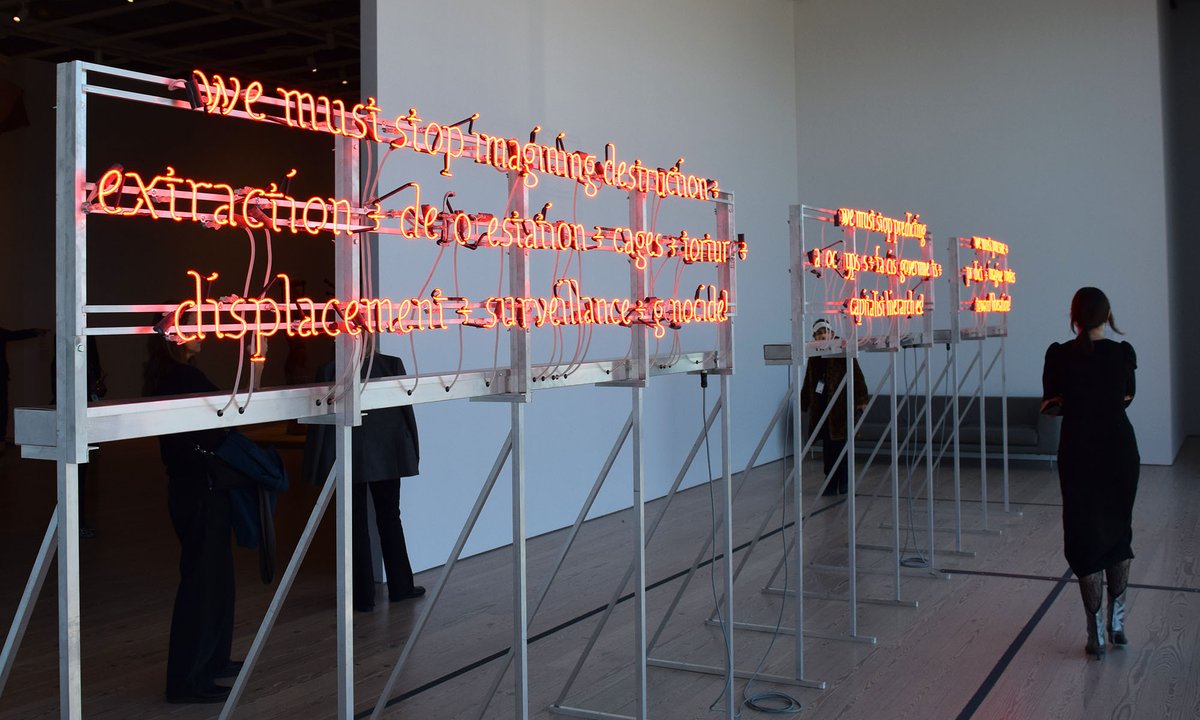 Neon work in Whitney Biennial options sudden ‘free Palestine’ message Neon work in Whitney Biennial options sudden ‘free Palestine’ message