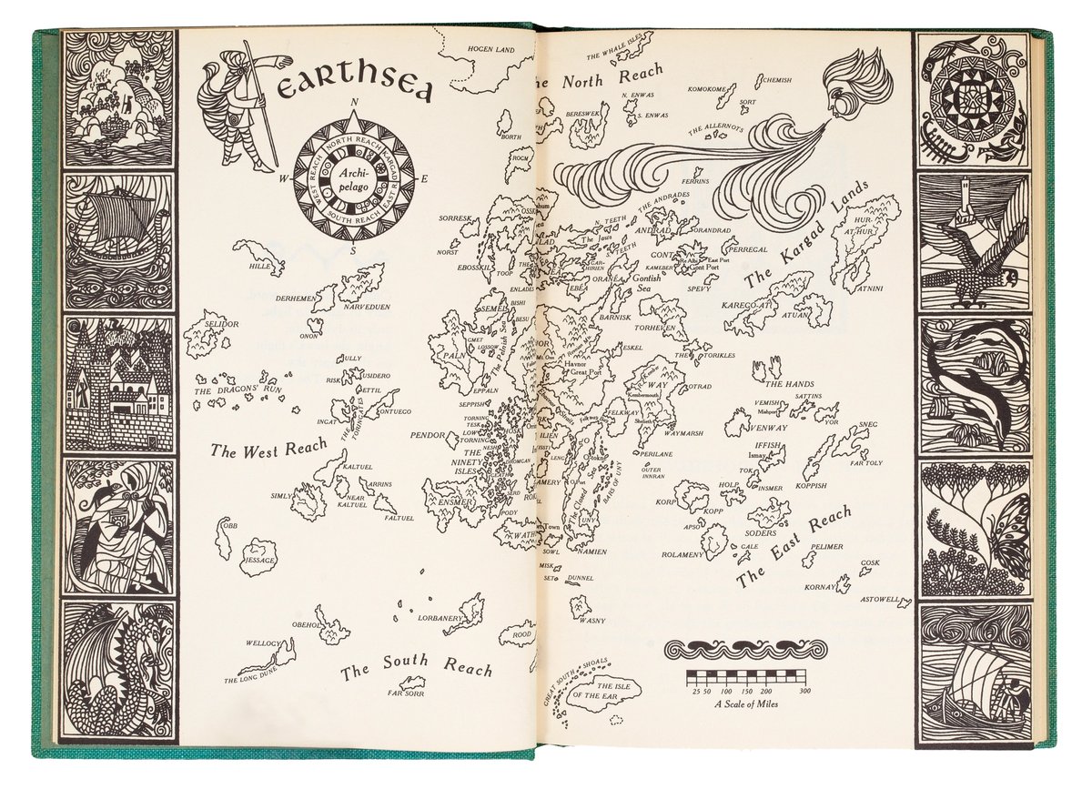 A map showing the islands of the fictional world of Earthsea, from Ursula K. Le Guin’s A Wizard of Earthsea (1968)
© Ursula K. Le Guin/Ruth Robbins/Parnassus Press (1968). CC BY-NC-ND. Image courtesy of Ex Carta