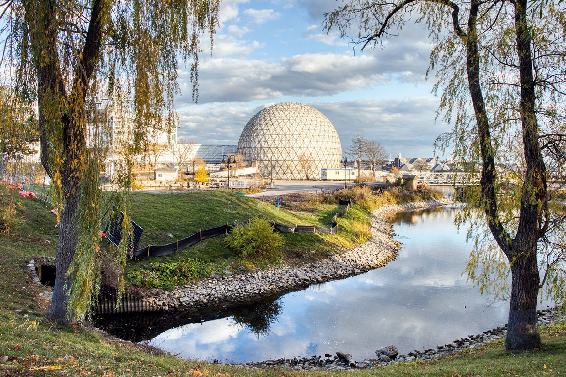 Ontario Place, which opened in 1971, features the architect Eberhard Zeidler’s Cinesphere, the world’s first permanent Imax cinema Photo: Steven Evans