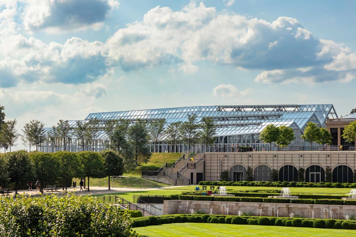 The extensive renovation includes revamping Roberto Burle Marx’s 1992 cascade garden and adding the 32,000 sq. ft West Conservatory (above)
Photo: Sahar Coston-Hardy/Esto; courtesy Longwood Gardens
