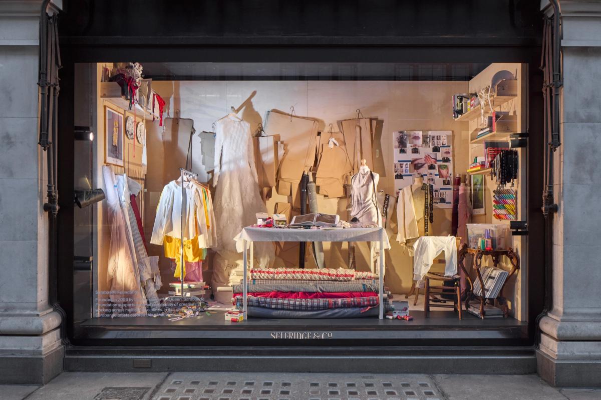 The "artist's studio" window at Selfridges, London

courtesy Sarabande