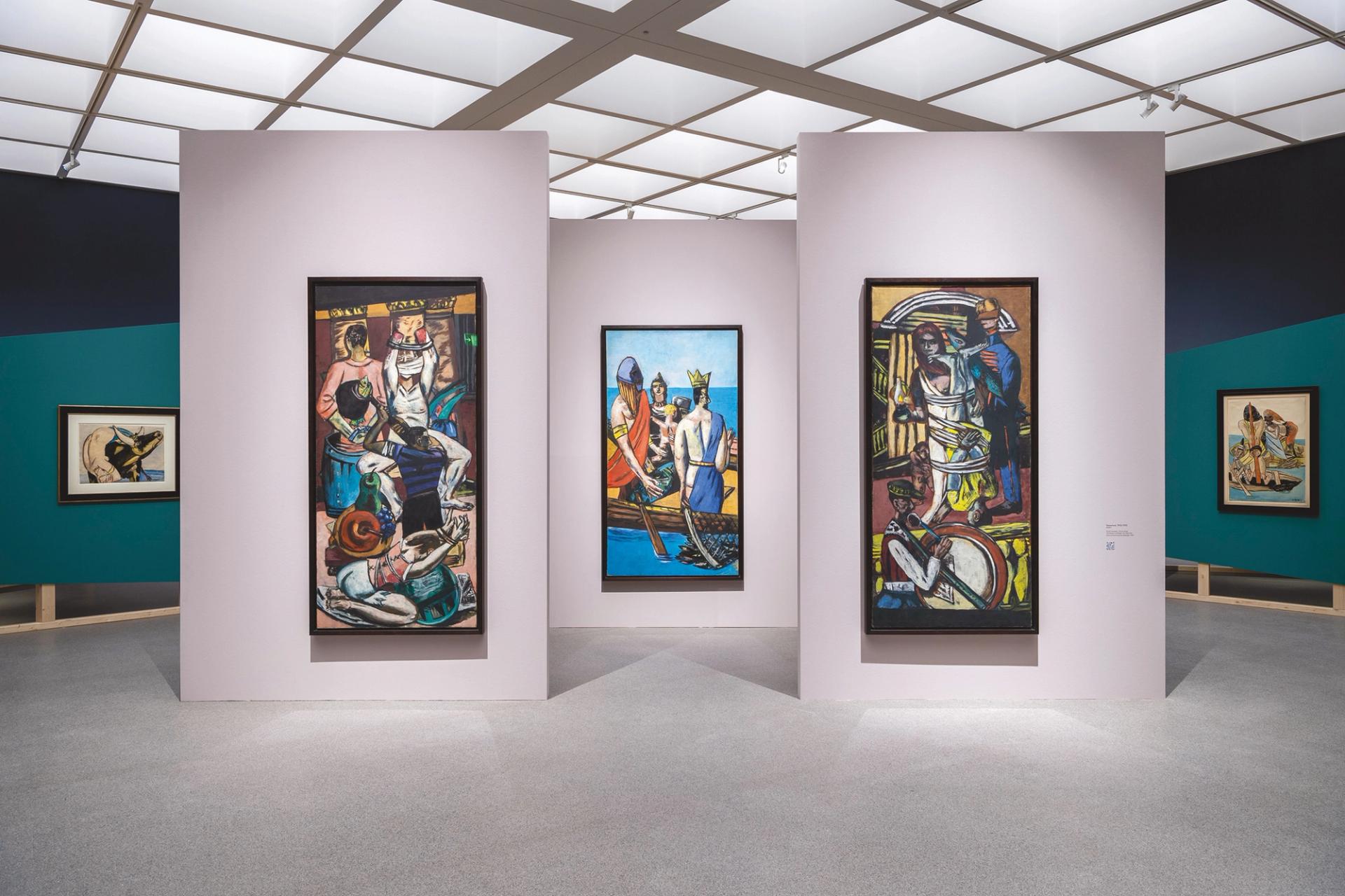 “Maniacal and majestic”: the exhibition takes its name from the Departure triptych, created by Beckmann between 1932 and 1935 Photo: Haydar Koyupinar/Bayerische Staatsgemäldesammlungen

