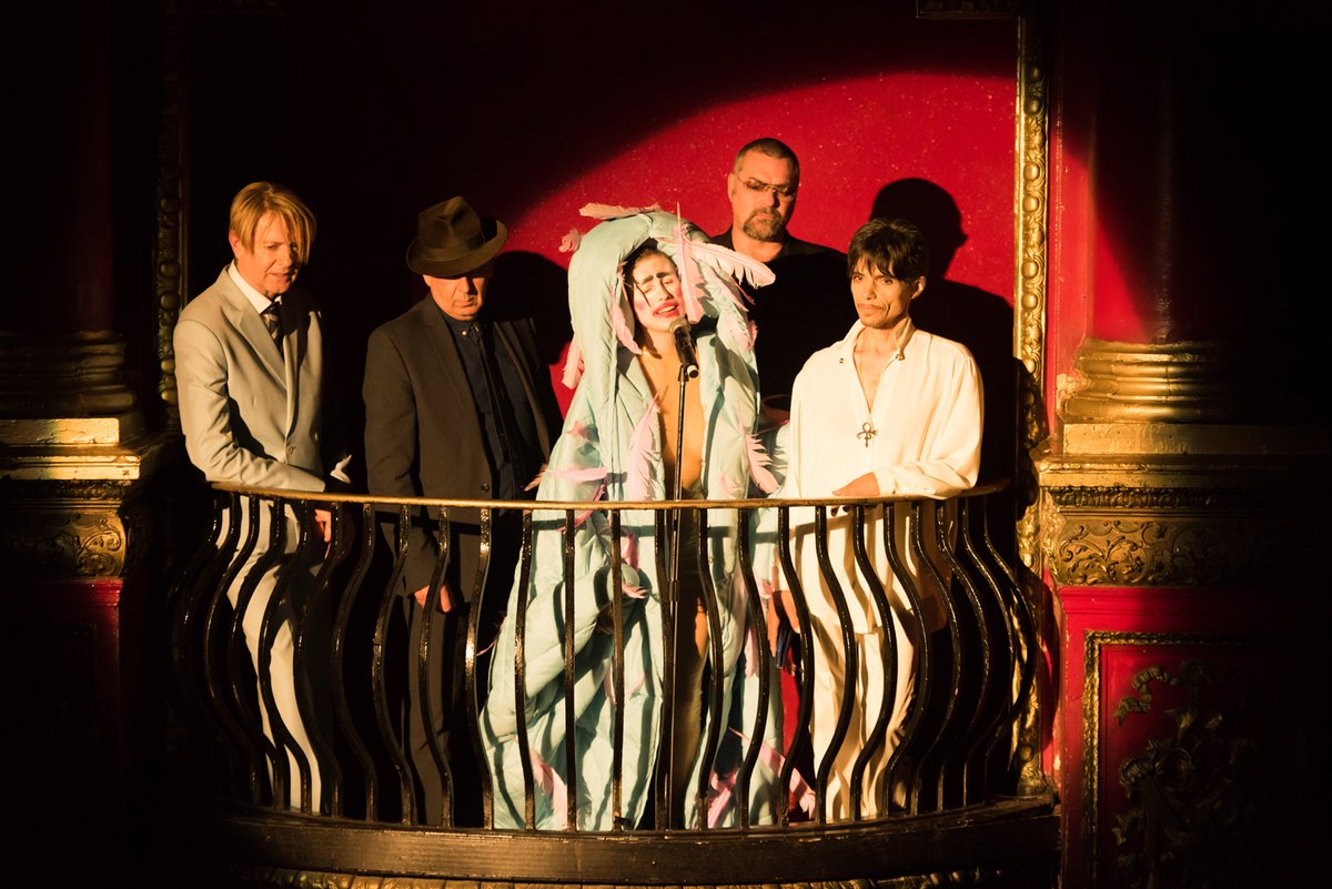 Performance of In Heaven Everything is Fine (2017) by Kris Lemsalu, featuring Glasser and four archangels. Lemsalu's show at the gallery will open in November © David Roberts Art Foundation, London; Courtesy of the artist, Temnikova & Kasela, Tallinn and Koppe Astner, Glasgow13