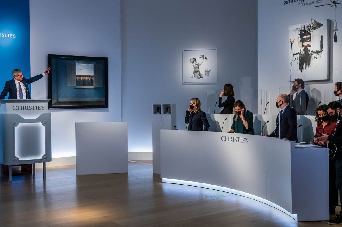 Jussi Pylkkänen hammers down Banksy's Game Changer for £16.7m in London in March
Courtesy of Christie's