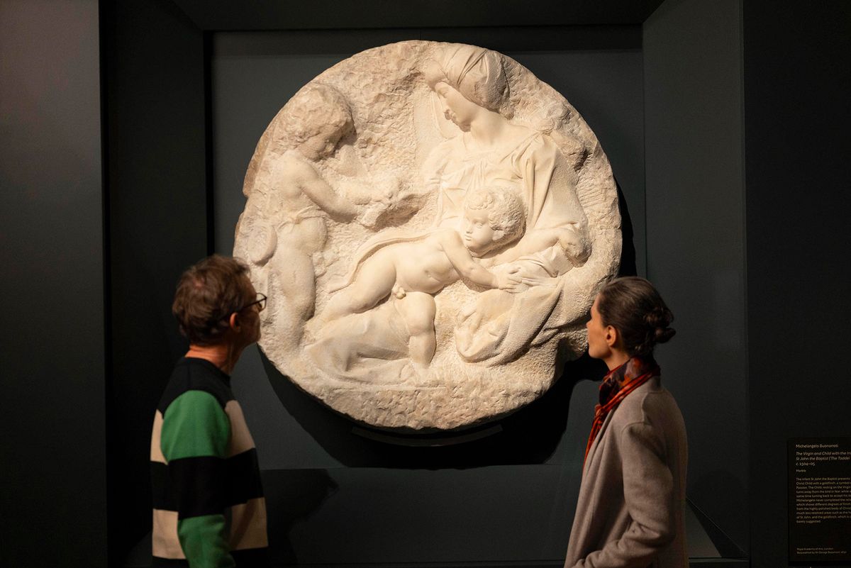 The horizontal depiction of the Christ Child in Michelangelo's Taddei Tondo
© David Parry/Royal Academy of Arts