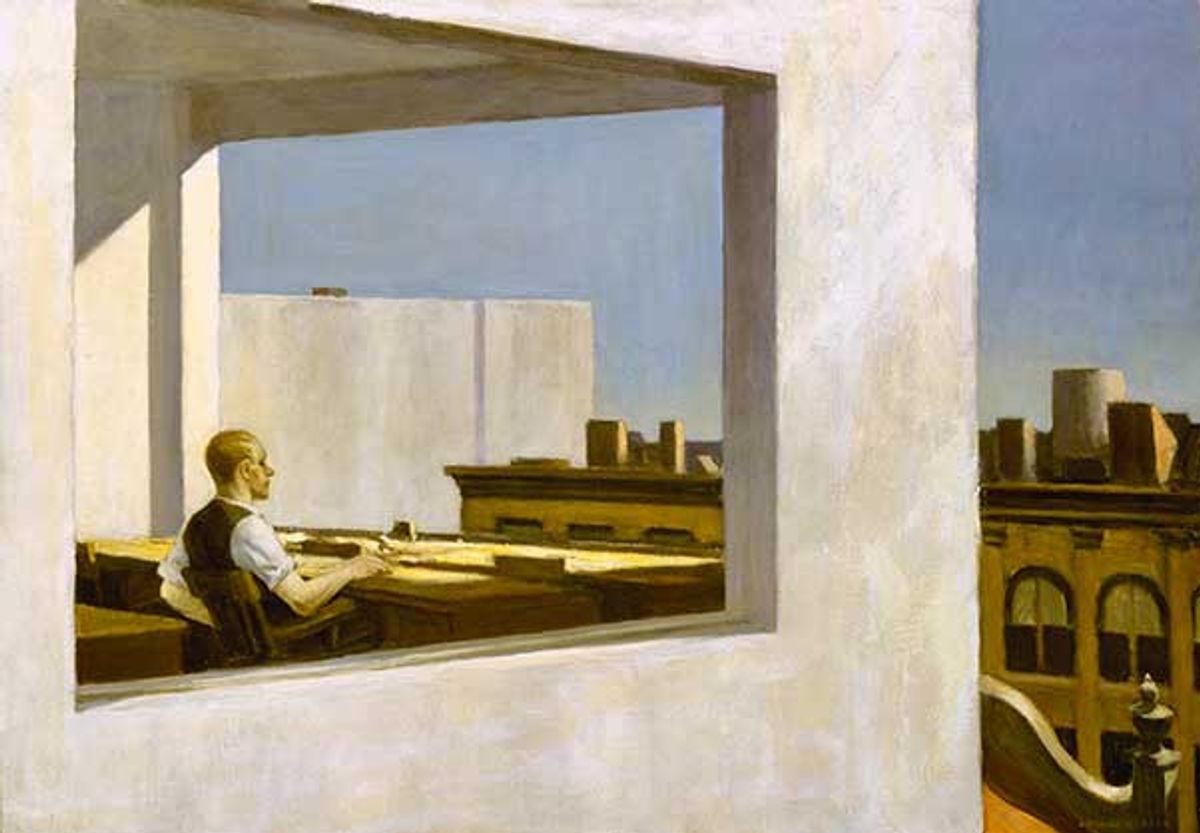 “Like an eyrie right out of the Bauhaus”: Hopper’s Office in a Small City (1953)

© Heirs of Josephine N. Hopper/Licensed by Artists Rights Society (ARS), New York



